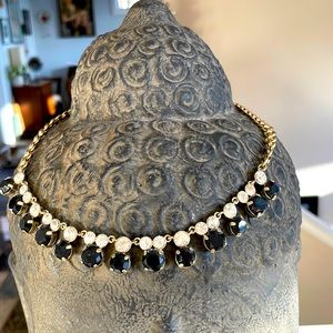 Rhinestone and jet gold tone, necklace